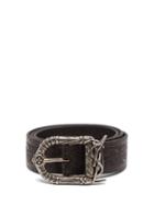 Matchesfashion.com Saint Laurent - Embossed Leather Belt - Womens - Black