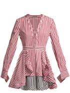 Alexander Mcqueen Striped Cotton-poplin Mini Dress