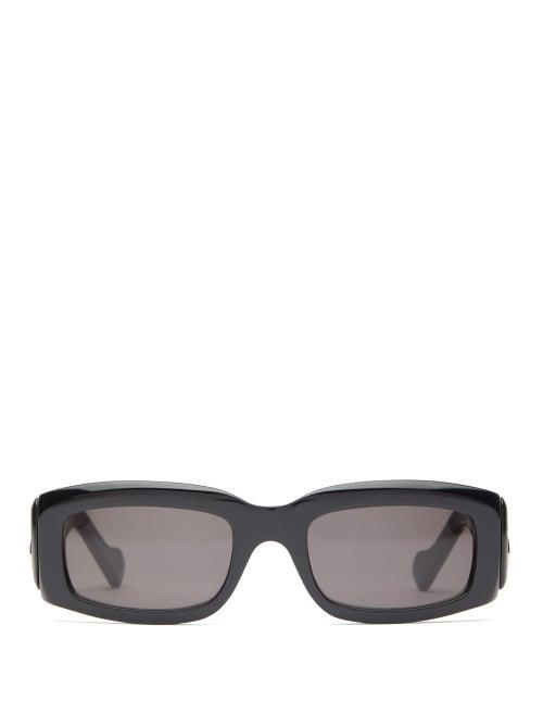 Matchesfashion.com Balenciaga - Oversized Rectangle Acetate Sunglasses - Womens - Black