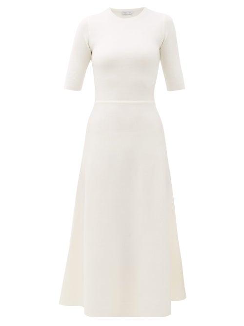 Matchesfashion.com Gabriela Hearst - Seymore Wool-blend Midi Dress - Womens - White