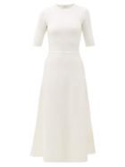 Matchesfashion.com Gabriela Hearst - Seymore Wool-blend Midi Dress - Womens - White