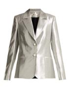 Matchesfashion.com Diane Von Furstenberg - Single Breasted Twill Blazer - Womens - Silver