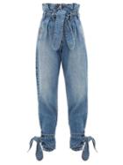 Matchesfashion.com Re/done Originals - X The Attico Paperbag Waist Tie Cuff Jeans - Womens - Light Denim