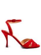 Matchesfashion.com Christian Louboutin - Trezum 95 Suede Sandals - Womens - Red