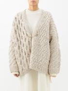 Lauren Manoogian - Wale Alpaca-blend Chunky-knit Cardigan - Womens - Light Grey