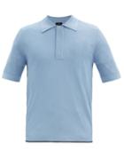 Matchesfashion.com Dunhill - Silk-piqu Polo Shirt - Mens - Light Blue
