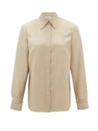 Matchesfashion.com Gabriela Hearst - Cruz Silk-blend Shirt - Womens - Beige