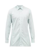 Charvet - Semi-spread Collar Striped Cotton-poplin Shirt - Mens - Green Multi