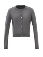 A.p.c. - Marine Merino-wool Cardigan - Womens - Dark Grey