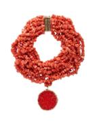 Matchesfashion.com Rosantica By Michela Panero - Fato Multi Strand Stone Necklace - Womens - Red
