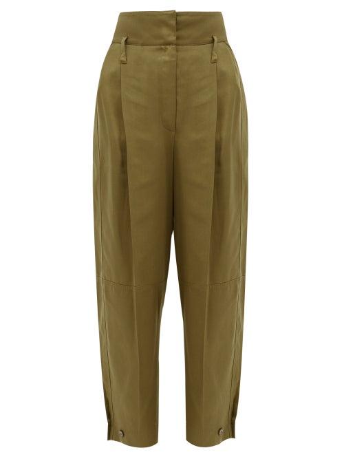 Matchesfashion.com Givenchy - High-rise Canvas Tapered Trousers - Womens - Khaki