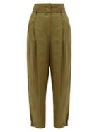 Matchesfashion.com Givenchy - High-rise Canvas Tapered Trousers - Womens - Khaki