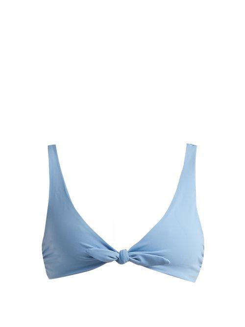 Matchesfashion.com Mara Hoffman - Rio Knot Detail Bikini Top - Womens - Light Blue