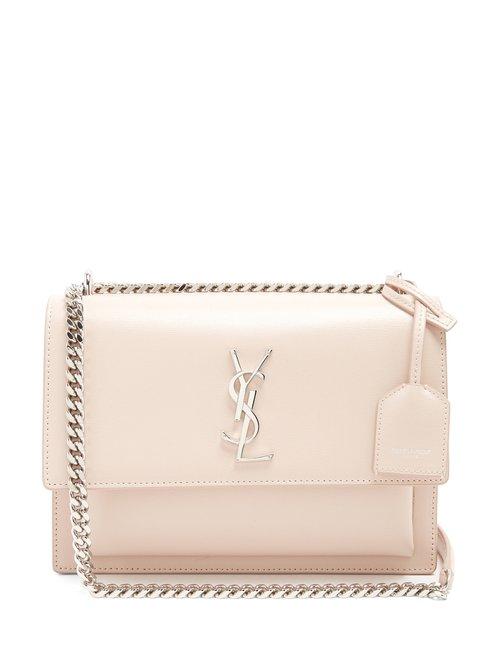 Matchesfashion.com Saint Laurent - Sunset Medium Leather Cross Body Bag - Womens - Light Pink