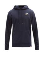 Mens Activewear New Balance - Logo-embroidered Cotton-jersey Hooded Sweatshirt - Mens - Navy