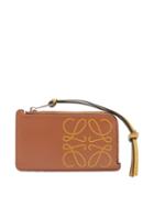 Matchesfashion.com Loewe - Anagram Zipped Leather Cardholder - Womens - Tan