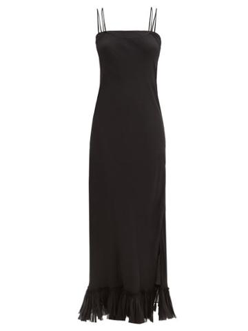 Khaite - Alix Side-slit Silk-chiffon Slip Dress - Womens - Black