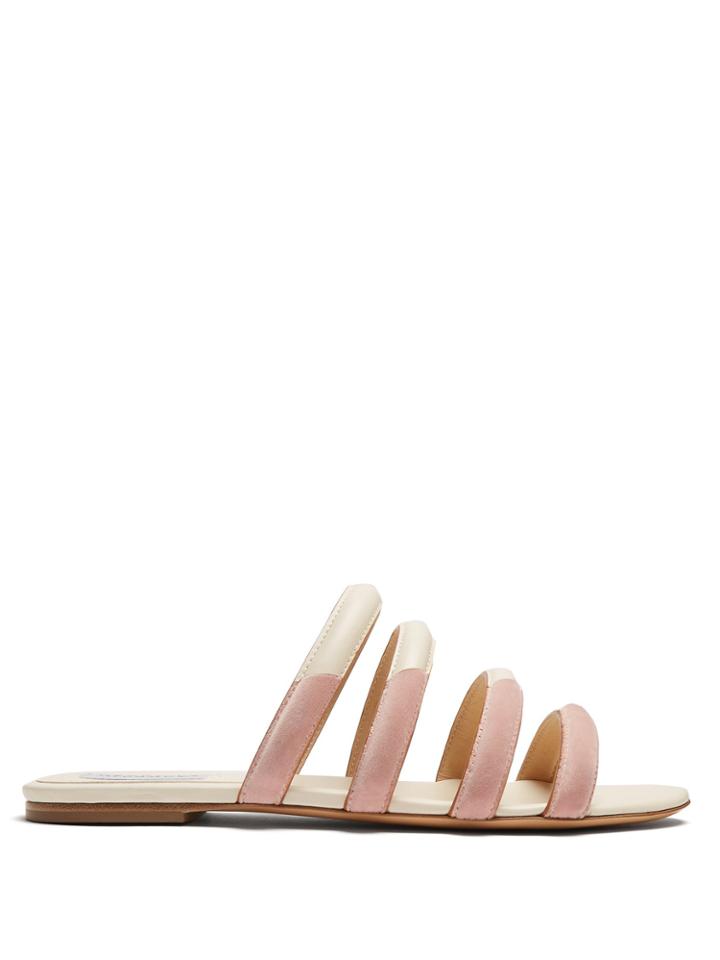 Gabriela Hearst Anderson Bi-colour Leather And Velvet Slides
