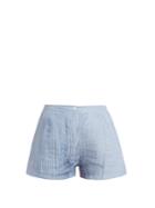 Thierry Colson Armand Pleated Cotton And Silk-blend Voile Shorts