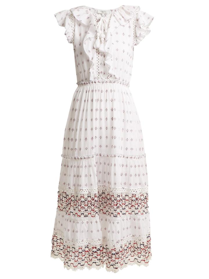 Sea Colette Lace-trimmed Embroidered Cotton Dress