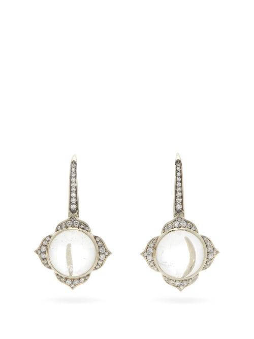 Matchesfashion.com Noor Fares - Nirvana Diamond & 18kt Grey-gold Earrings - Womens - Grey