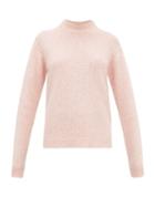 Matchesfashion.com Tibi - Cozette Mock-neck Alpaca-blend Sweater - Womens - Light Pink