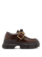 Matchesfashion.com Prada - Exaggerated Sole Leather Loafers - Womens - Dark Brown
