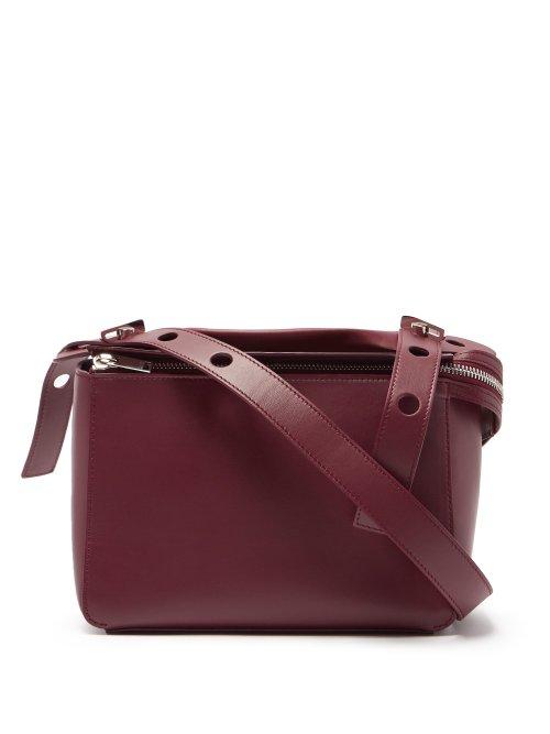 Matchesfashion.com Sophie Hulme - Bolt Calf Leather Shoulder Bag - Womens - Burgundy