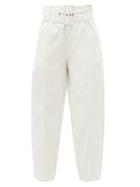 Matchesfashion.com See By Chlo - Belted Cotton-blend Twill Trousers - Womens - White