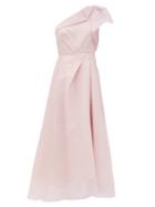 Matchesfashion.com Roland Mouret - Ostuni One-shoulder Silk-blend Organza Dress - Womens - Light Pink