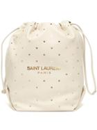 Matchesfashion.com Saint Laurent - Teddy Star Embossed Leather Bucket Bag - Womens - White Gold