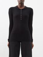Raey - Responsible Merino Wool Knitted Polo Shirt - Womens - Black