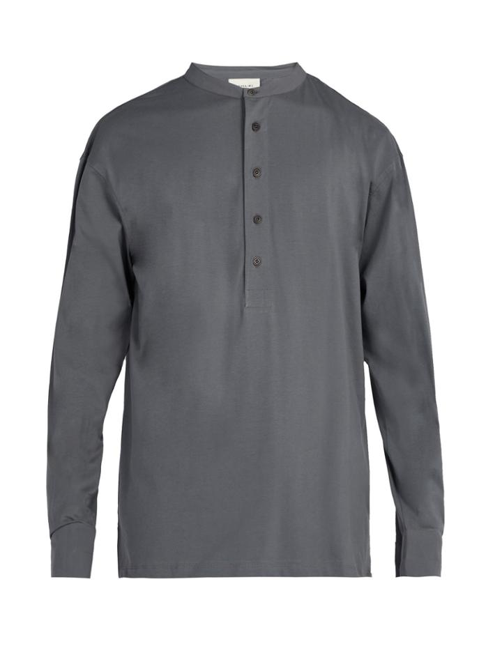 Lemaire Henley Long-sleeved Cotton T-shirt