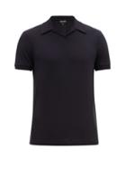 Matchesfashion.com Giorgio Armani - Cotton Jersey Polo Shirt - Mens - Navy
