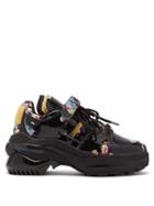 Matchesfashion.com Maison Margiela - Retro Fit Kawaii Print Patent Leather Trainers - Womens - Black Multi