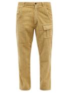 Erl - Wide-leg Cotton-corduroy Trousers - Mens - Beige