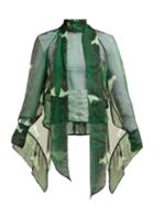 Matchesfashion.com Petar Petrov - Barry Snake Print Silk Blouse - Womens - Green Print
