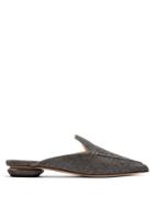 Nicholas Kirkwood Beya Glitter-embellished Backless Loafers