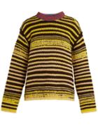 Matchesfashion.com Calvin Klein 205w39nyc - Television Striped Wool Sweater - Womens - Yellow Multi
