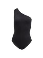 Matchesfashion.com Bottega Veneta - One-shoulder Crinkle-ribbed Swimsuit - Womens - Black