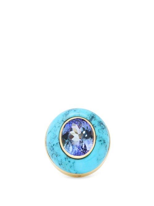 Matchesfashion.com Retrouvai - Lollipop Gold, Tanzanite & Turquoise Ring - Womens - Blue