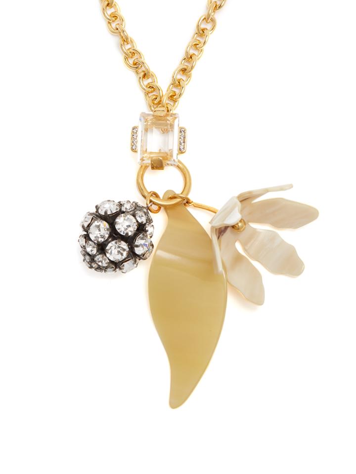 Marni Crystal And Horn-effect Embellished Necklace