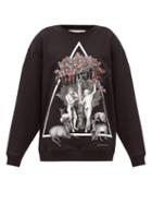 Matchesfashion.com Christopher Kane - Naturotica Printed Cotton-jersey Sweatshirt - Womens - Black