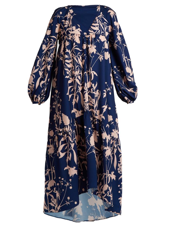 Borgo De Nor Matilde Weed-print Crepe Dress