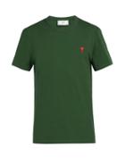 Matchesfashion.com Ami - Ami De Coeur Embroidered Cotton T Shirt - Mens - Green