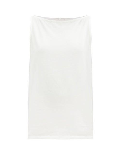 Matchesfashion.com The Row - Mora Boat-neck Cotton-jersey Vest - Womens - White
