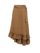 Matchesfashion.com Apiece Apart - Feliz Linen And Cotton Blend Wrap Skirt - Womens - Khaki