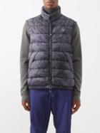 Moncler Grenoble - Mornans Tie-dye Ripstop Down Gilet - Mens - Navy