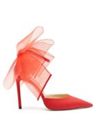 Jimmy Choo - Avery Bow-embellished Grosgrain Pumps - Womens - Red