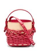 Matchesfashion.com Nico Giani - Adenia Mini Woven Leather Bucket Bag - Womens - Pink Multi